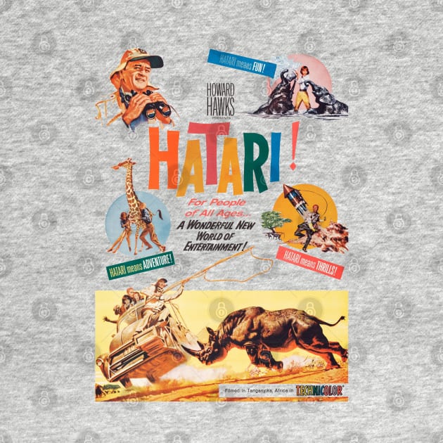 Hatari! Movie Poster by MovieFunTime